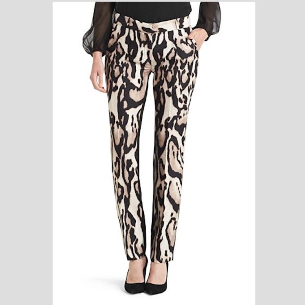 Diane von Furstenberg Black Leopard Pants